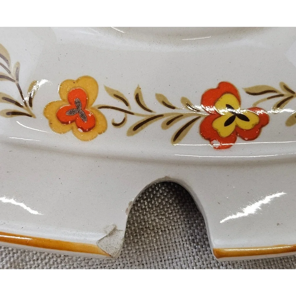 National Silver Co Vintage Ceramic Soup Tureen Lid Godinger Ladle Japan Floral